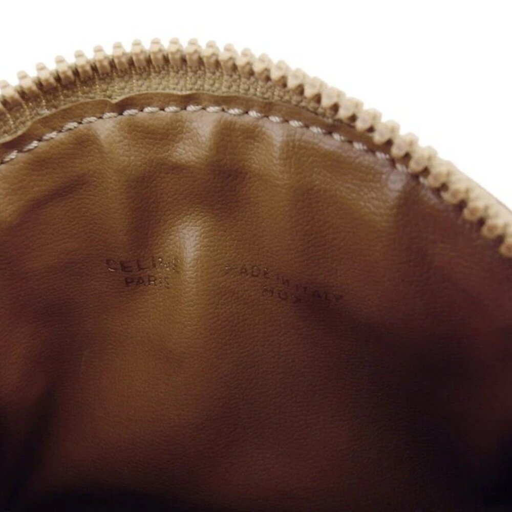 CELINE Pouch Macadam Beige PVC x Leather Authentic Used T22364 - Picture 5 of 7